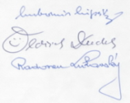 Podpisy Lubom�r Lipsk� - Old�ich Dudek - Radovan Lukavsk�