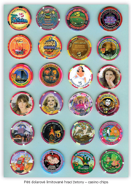 P�ti dolarov� limitovan� hrac� �etony � casino chips
