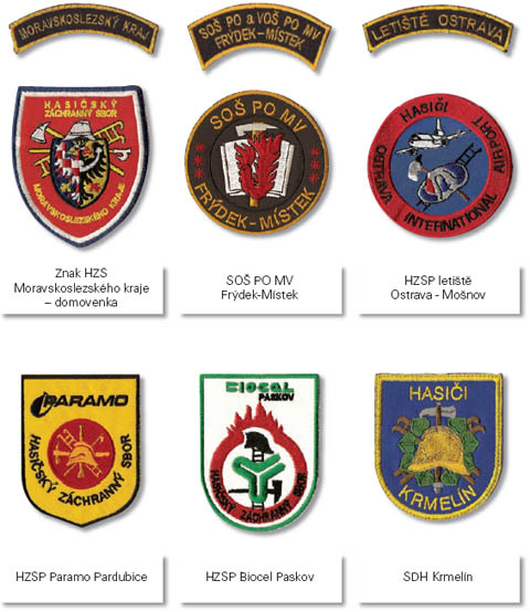 Ukázka hasičkých nášivek Ukázka hasičkých nášivek