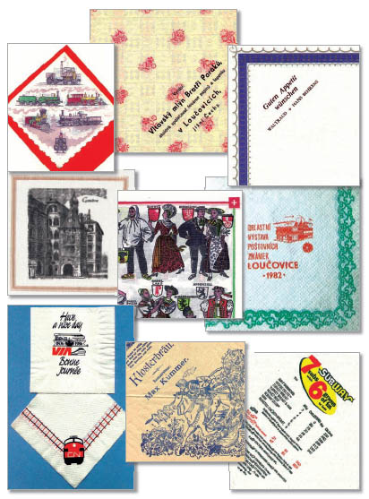 Uk�zka z pozoruhodn� sb�rky pap�rov�ch ubrousk� Mgr. Aleny �edov�