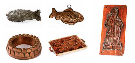 Uk�zka z pozoruhodn� sb�rky potravinov�ch forem a formi�ek Marty Zemanov�